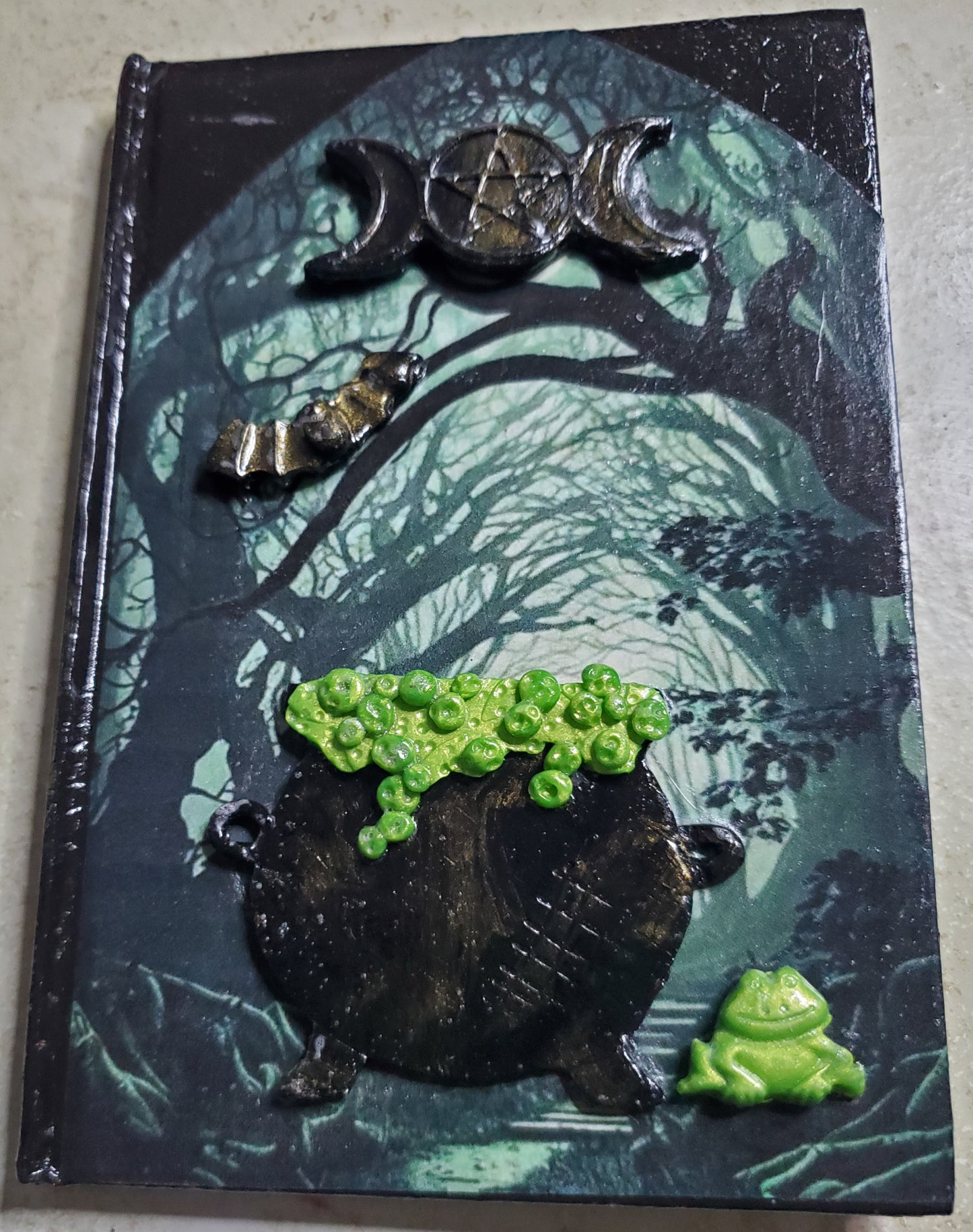 Hand painted witches cauldron journal