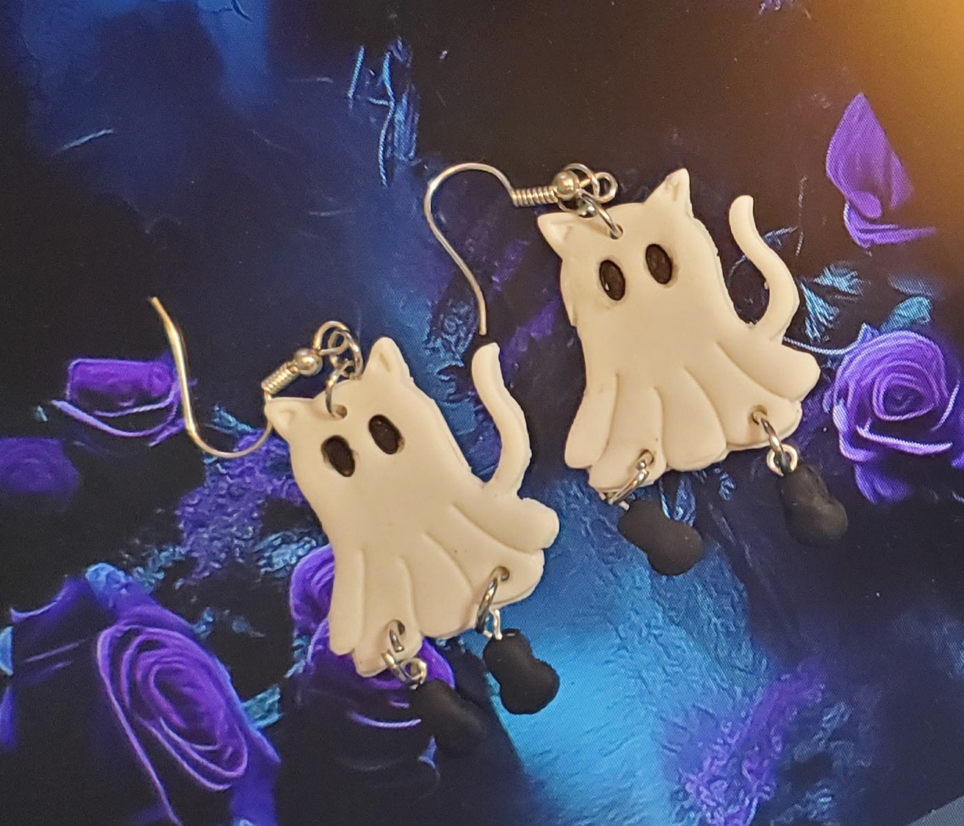 Ghost Cat Earrings