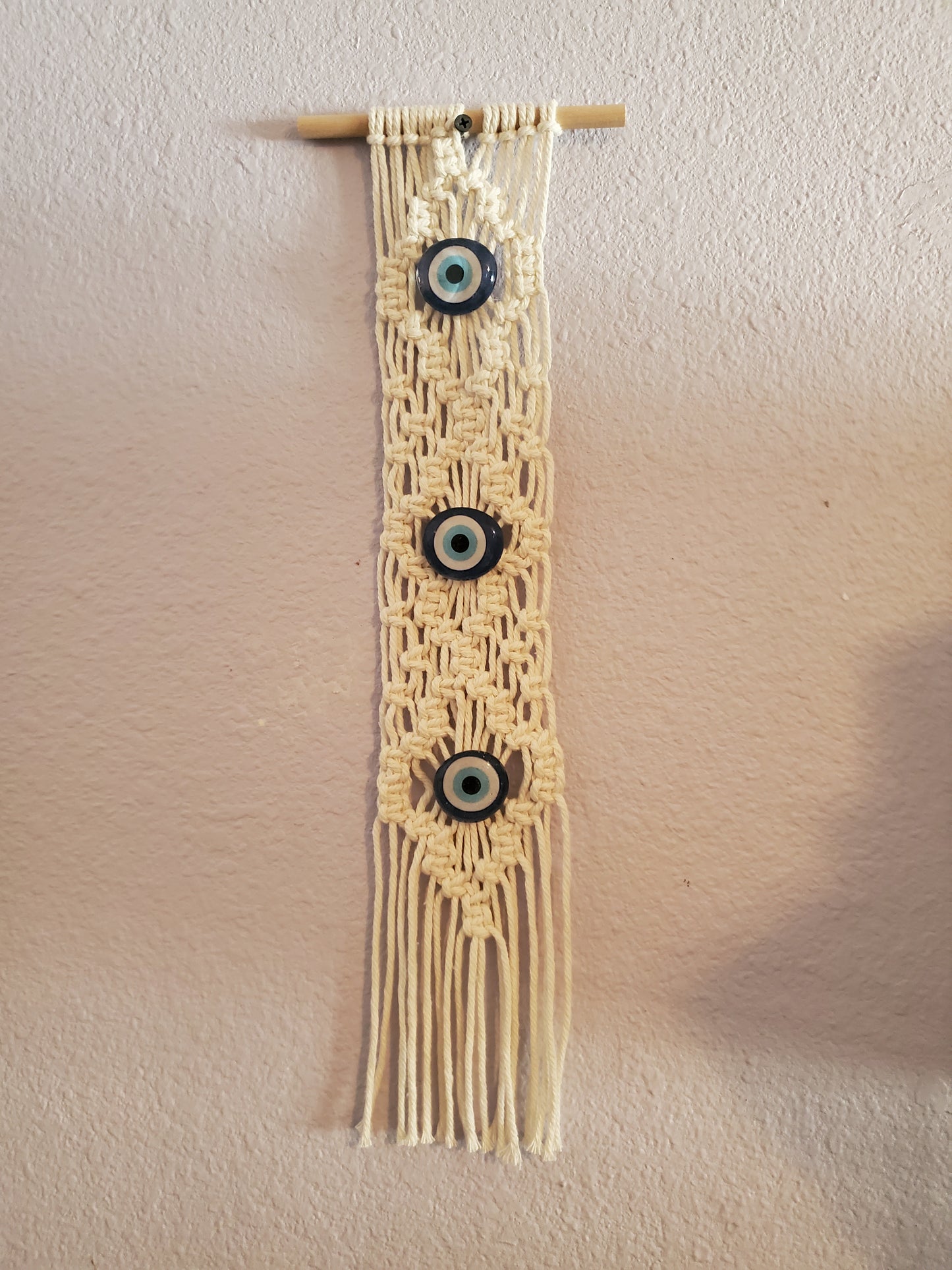 Handmade Macramé Evil Eye Wall Hanging – Boho Protection Decor