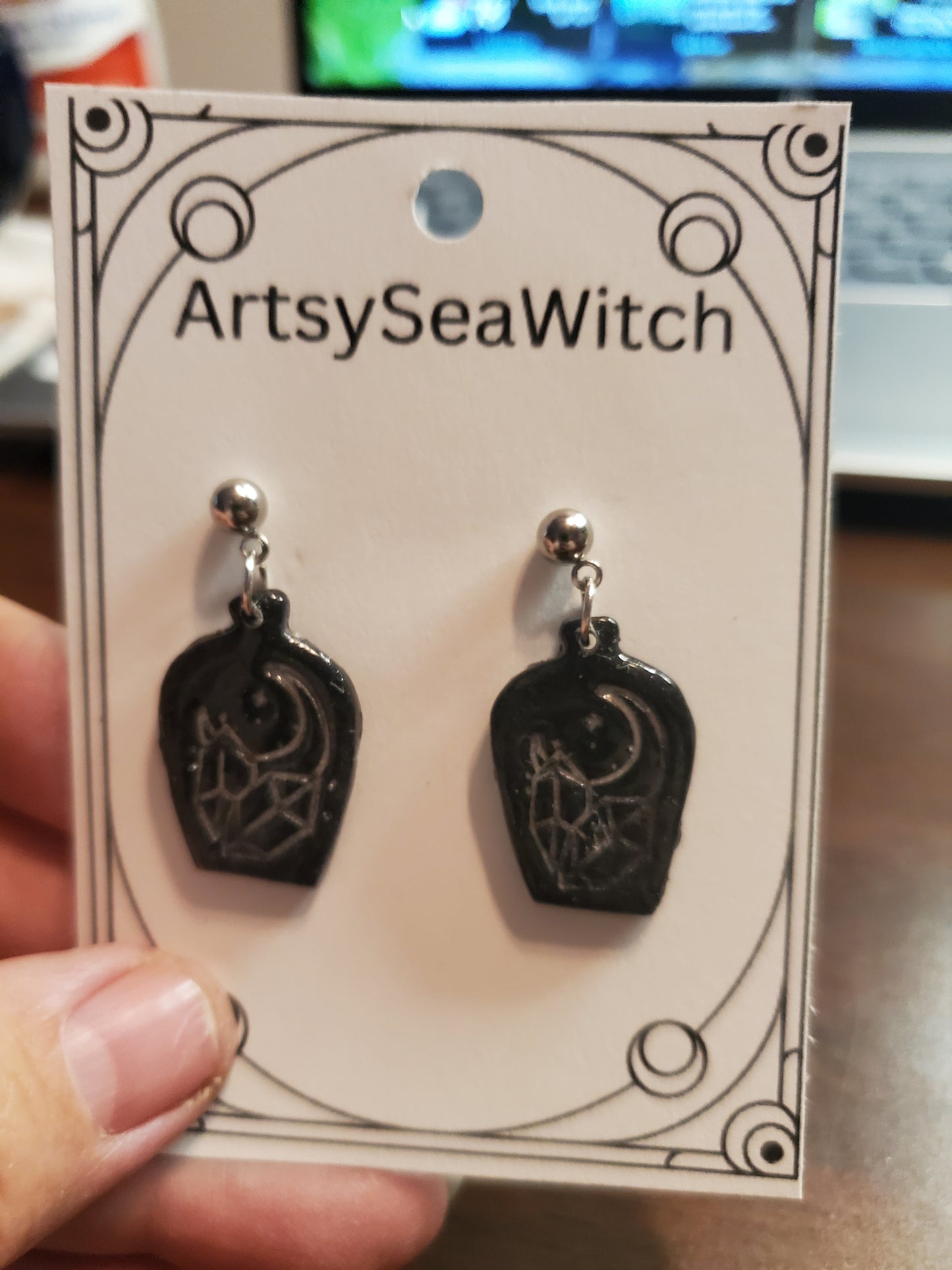 Potion bottle earrings