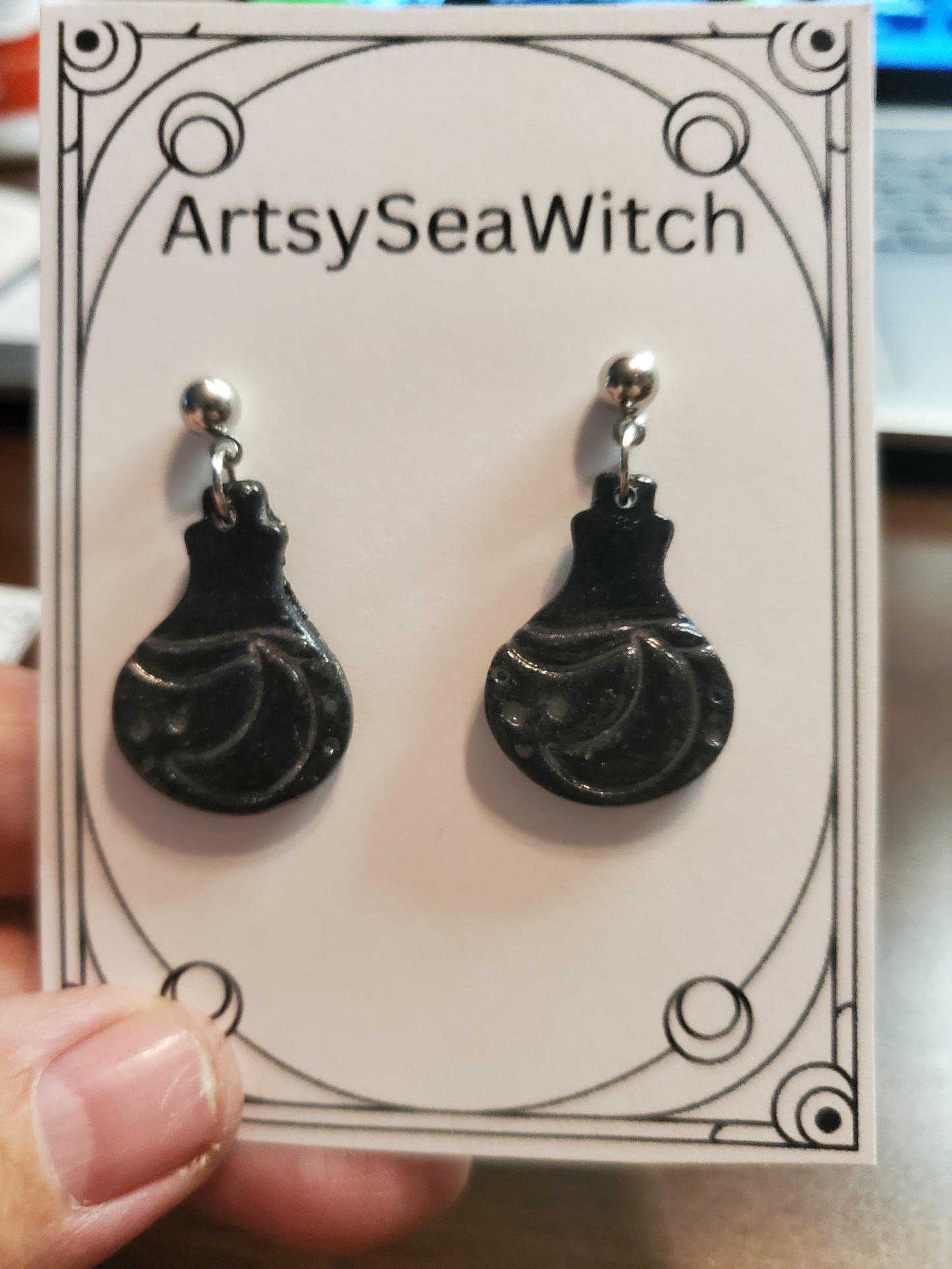 Potion bottle earrings