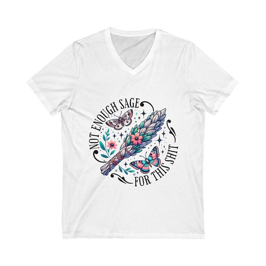 Sage and Butterfly V-Neck Tee