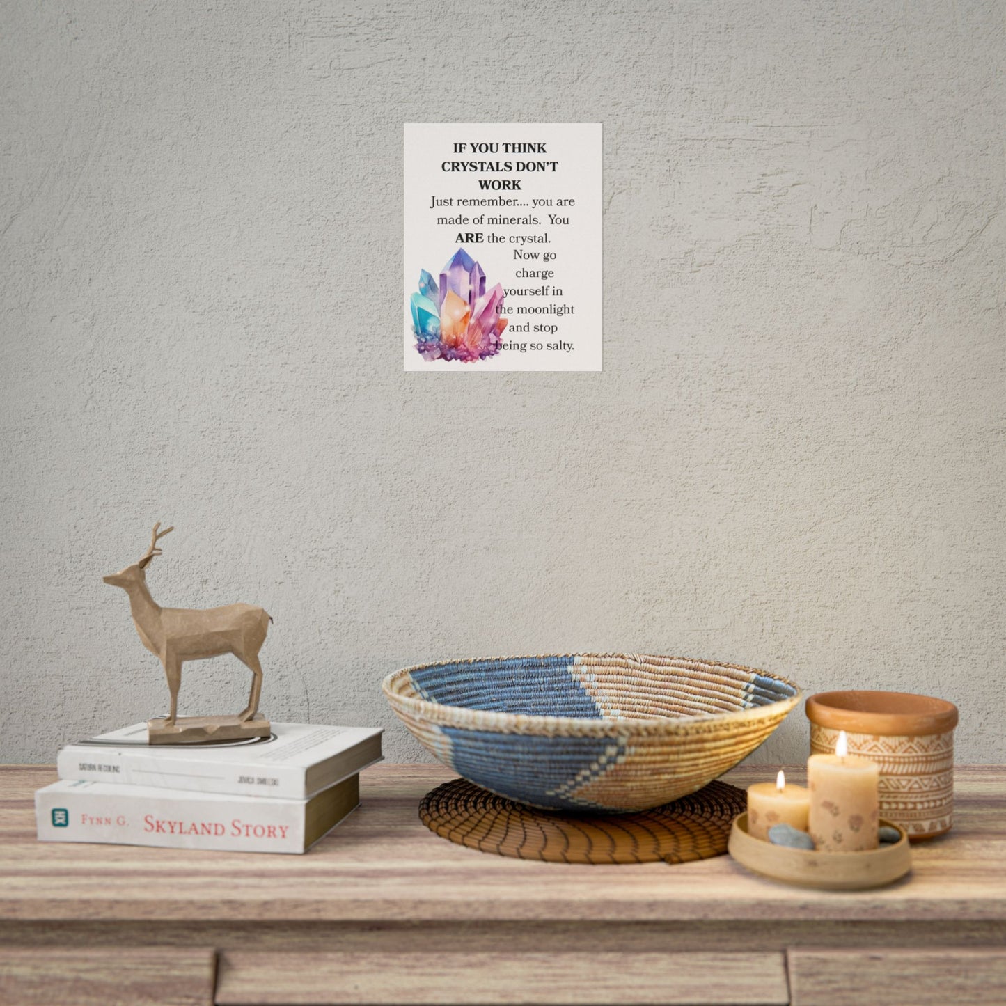 Crystal-Themed Wall Art Posters, Motivational Home Decor, Self-Care Gift, Boho Decor, Inspirational Wall Art
