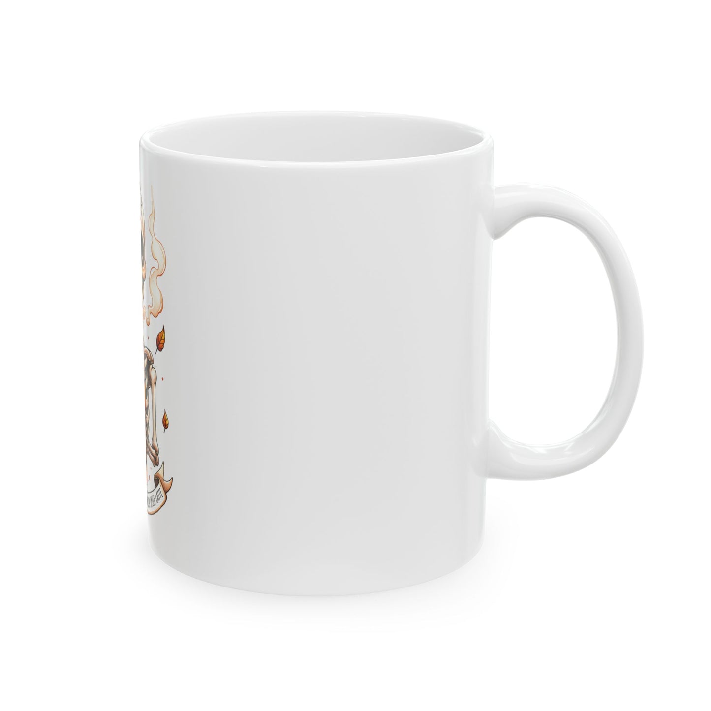 Halloween Skeleton Pumpkin Spice Ceramic Mug