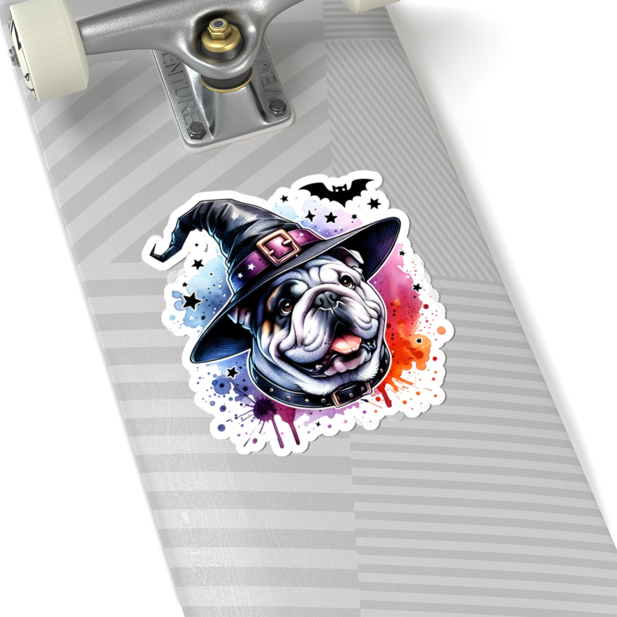 Halloween Bulldog Witch Stickers, Dog Lover Gift, Fall Decor, Halloween Party Favors, Cute Pet Stickers, Laptop Stickers