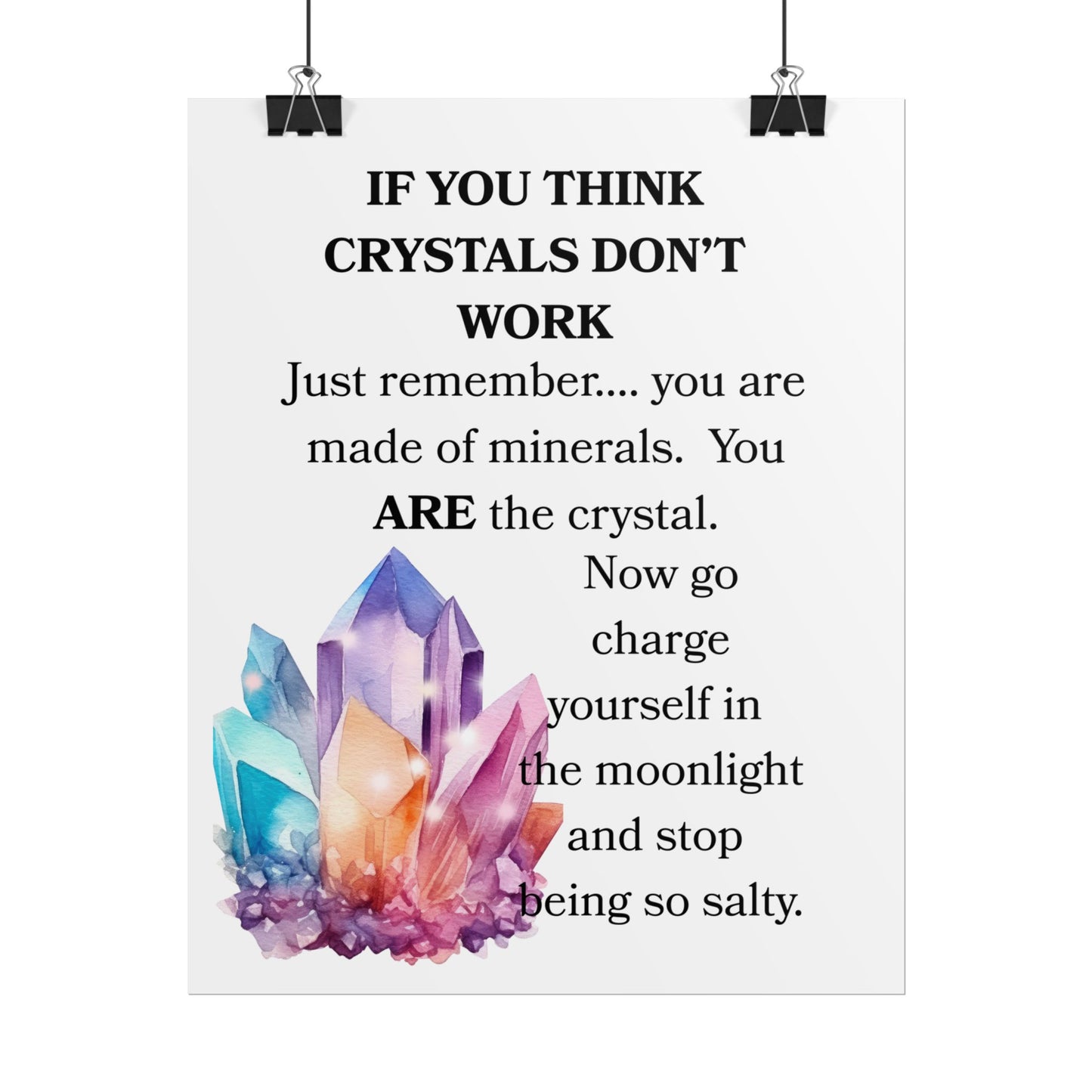 Crystal-Themed Wall Art Posters, Motivational Home Decor, Self-Care Gift, Boho Decor, Inspirational Wall Art