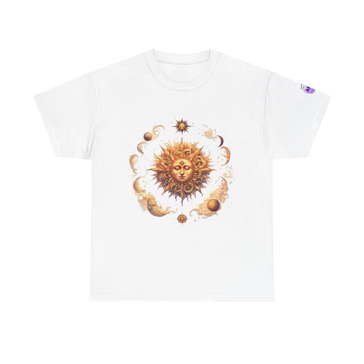 Celestial Sun Graphic Tee | Unisex Heavy Cotton T-Shirt, Astrology Gift, Casual Wear, Summer Outfit, Music Festival Top