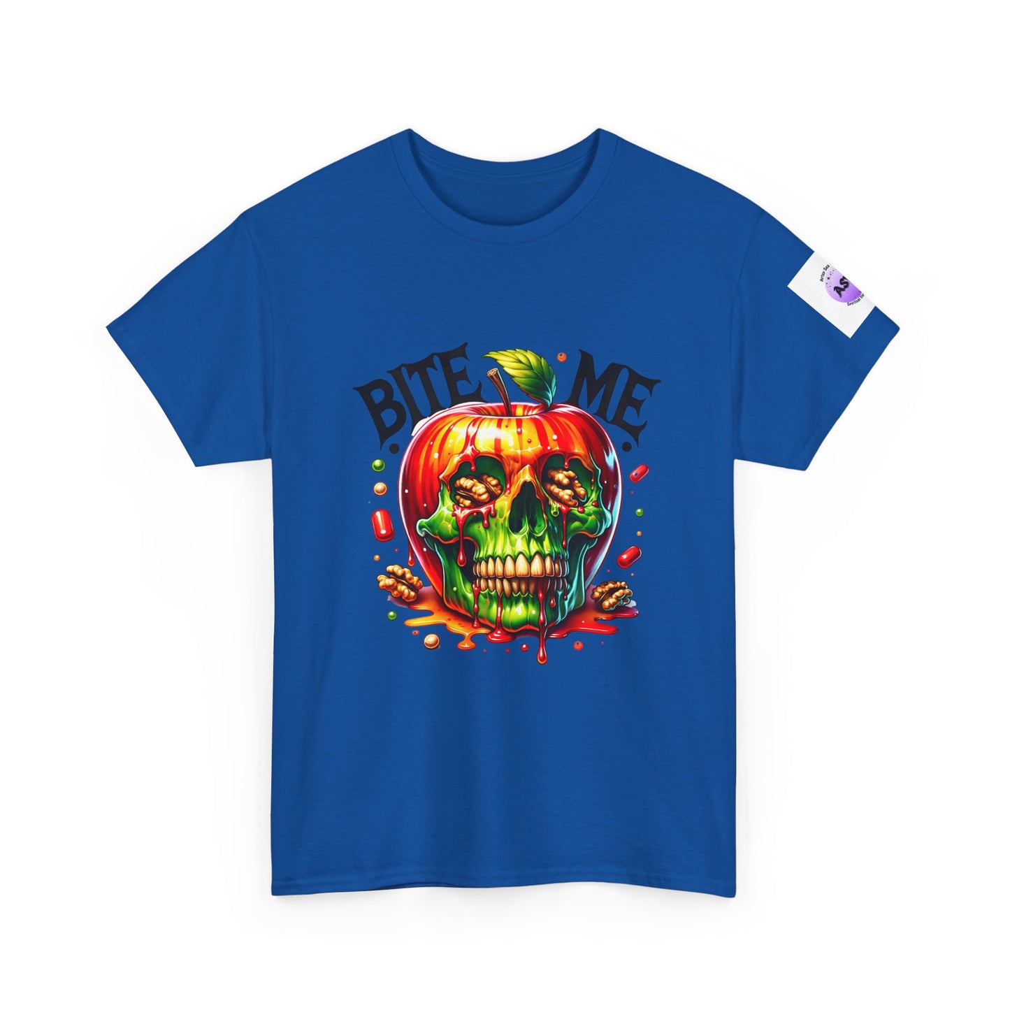 Halloween-Themed Unisex Heavy Cotton Tee - "Bite Me" Graphic Shirt, Spooky Apparel, Costume Party Shirt, Horror Lover Gift, Fall Fashion