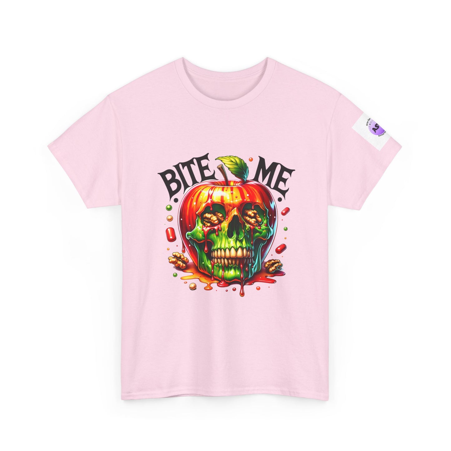 Halloween-Themed Unisex Heavy Cotton Tee - "Bite Me" Graphic Shirt, Spooky Apparel, Costume Party Shirt, Horror Lover Gift, Fall Fashion