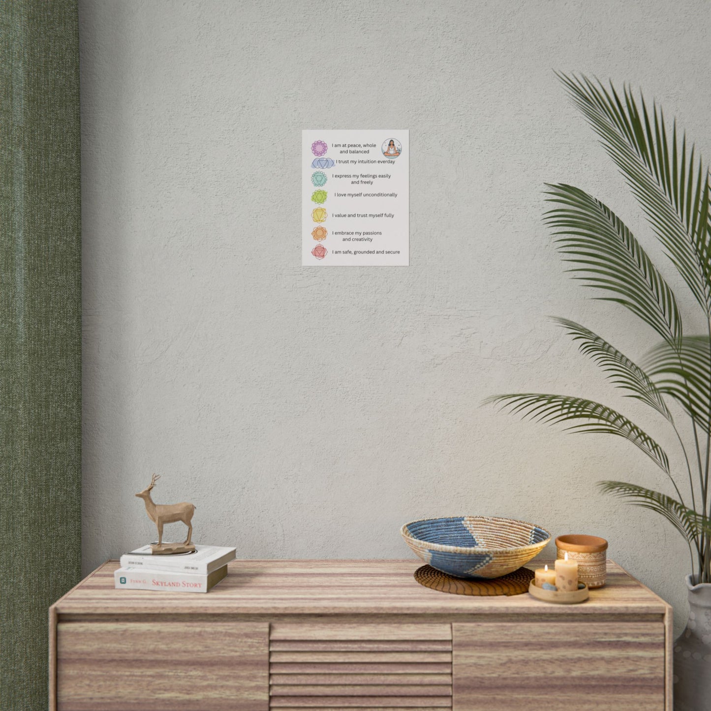 Chakra Affirmation Rolled Posters, Spiritual Decor, Yoga Art, Meditation Wall Art, Mindfulness Gifts, Positive Vibes