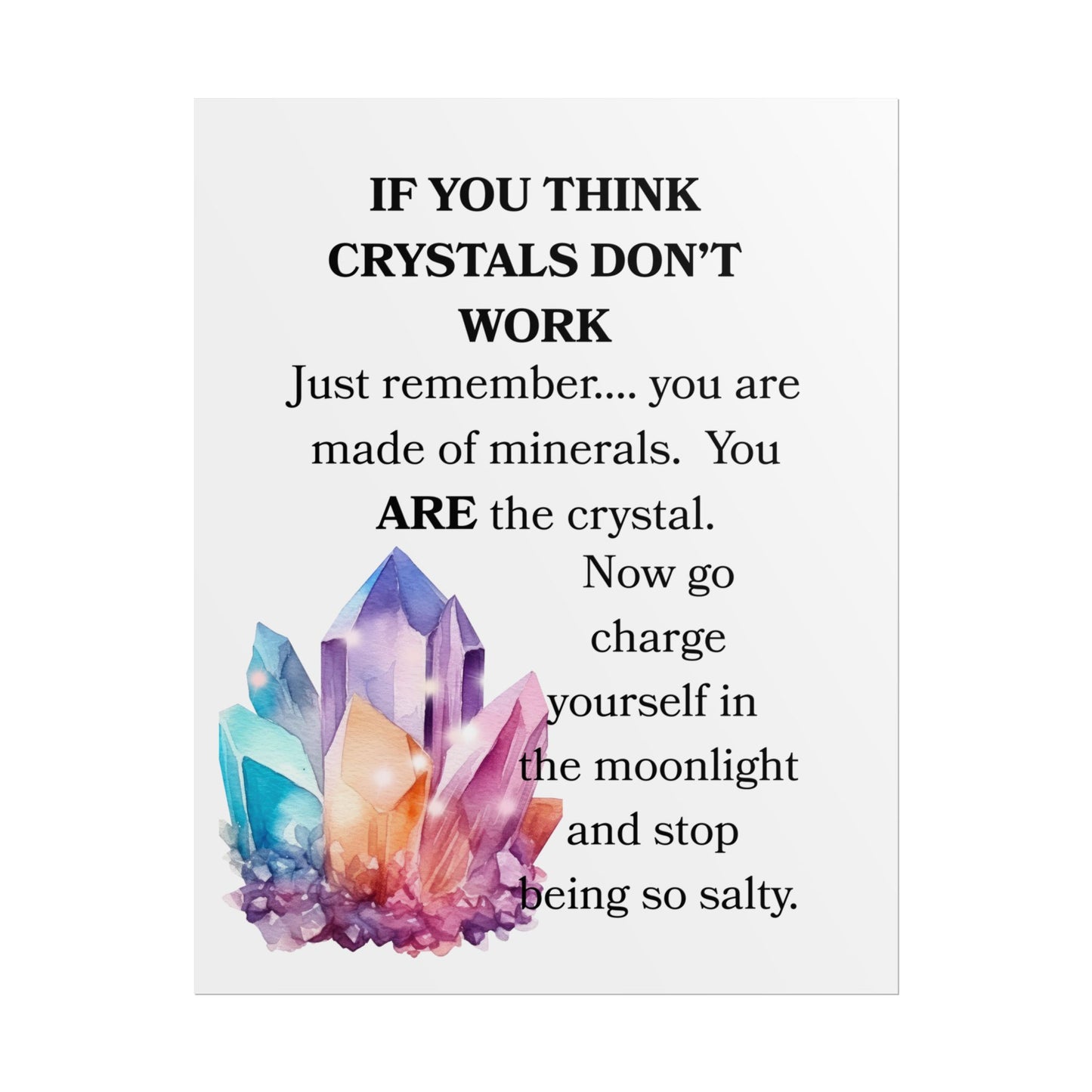 Crystal-Themed Wall Art Posters, Motivational Home Decor, Self-Care Gift, Boho Decor, Inspirational Wall Art