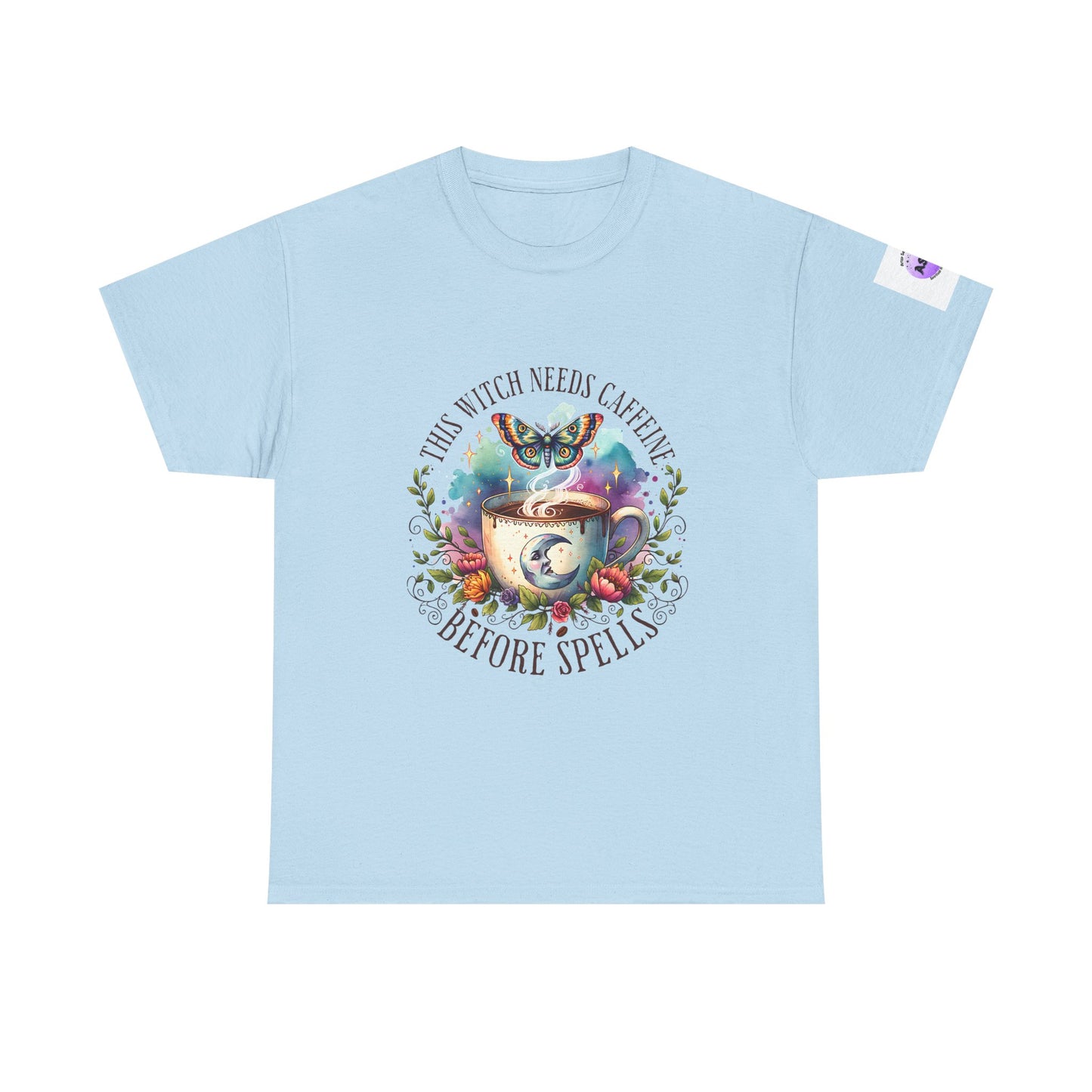 Witchy Cotton Tee, Funny Cotton T-Shirt, Gift for Witches, Magical Apparel, Halloween T-Shirt, Casual Wear, Coffee Lover's Tee