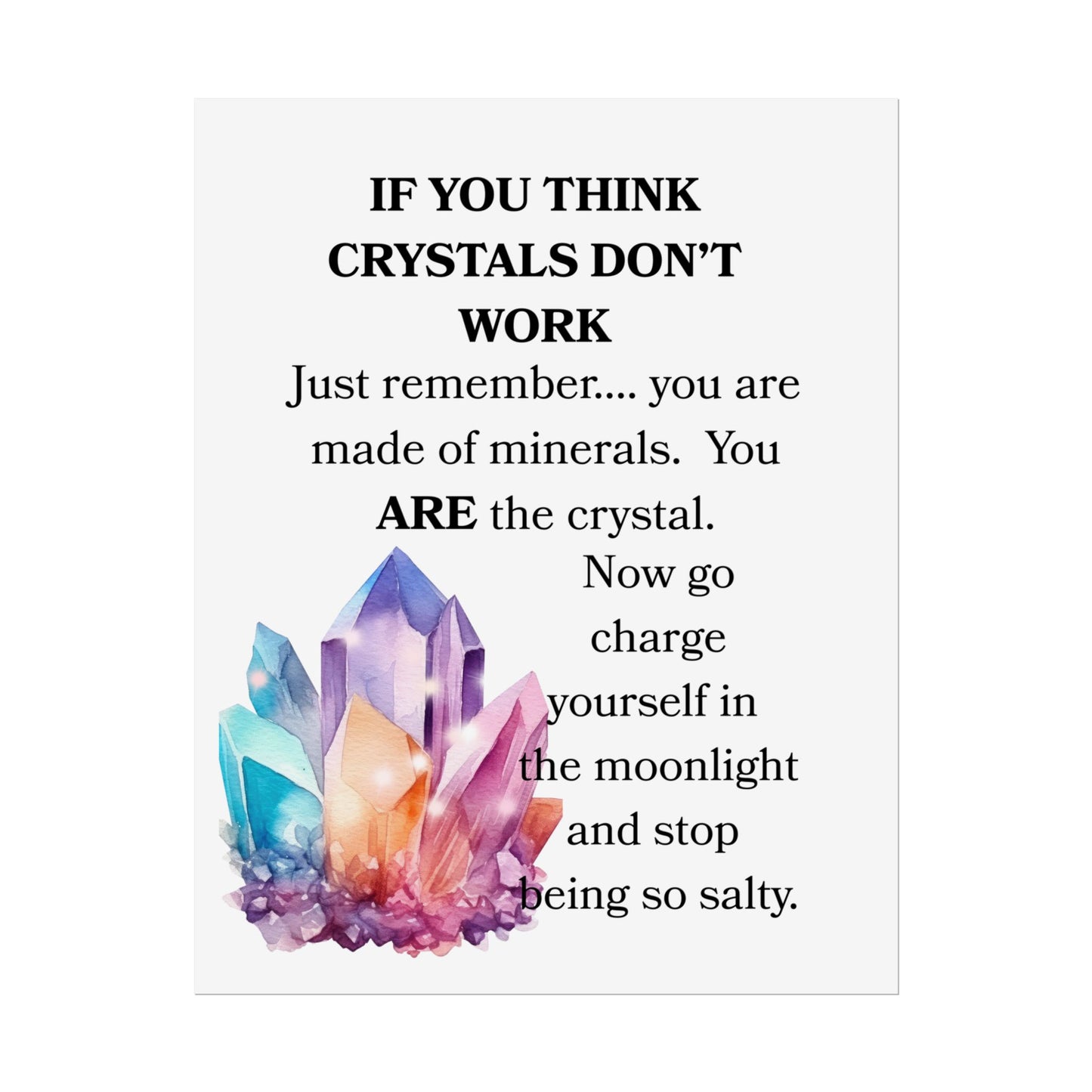 Crystal-Themed Wall Art Posters, Motivational Home Decor, Self-Care Gift, Boho Decor, Inspirational Wall Art