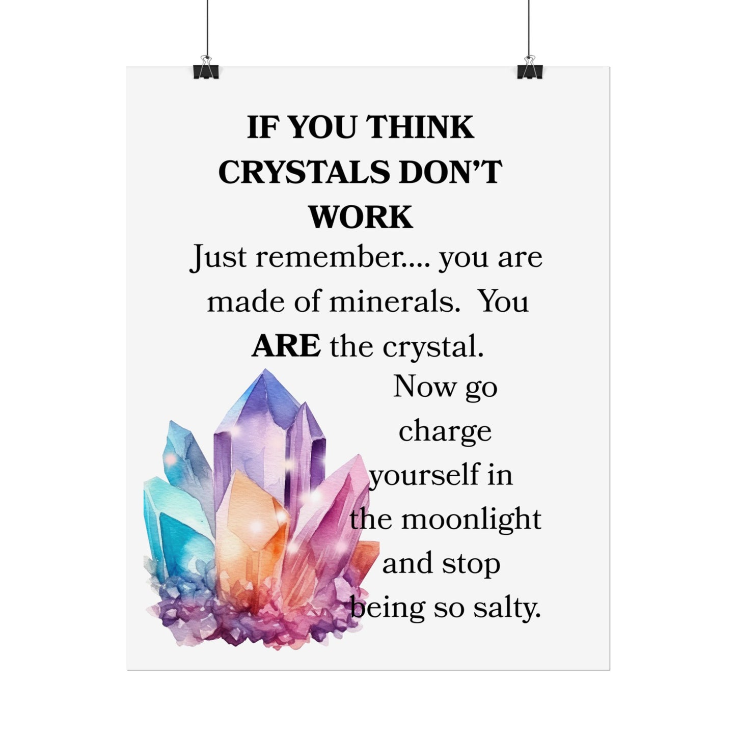 Crystal-Themed Wall Art Posters, Motivational Home Decor, Self-Care Gift, Boho Decor, Inspirational Wall Art