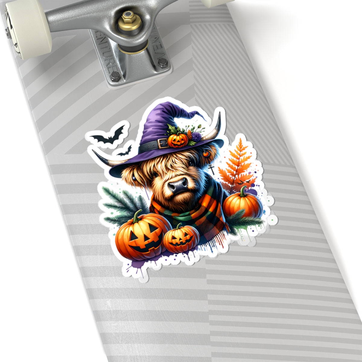 Halloween Highland Cow Stickers, Pumpkin Decor, Spooky Season, Cute Cow Art, Fall Vibes, Laptop Stickers