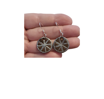 Handmade Wheel of Taranis Earrings – Celtic & Pagan Symbol Jewelry